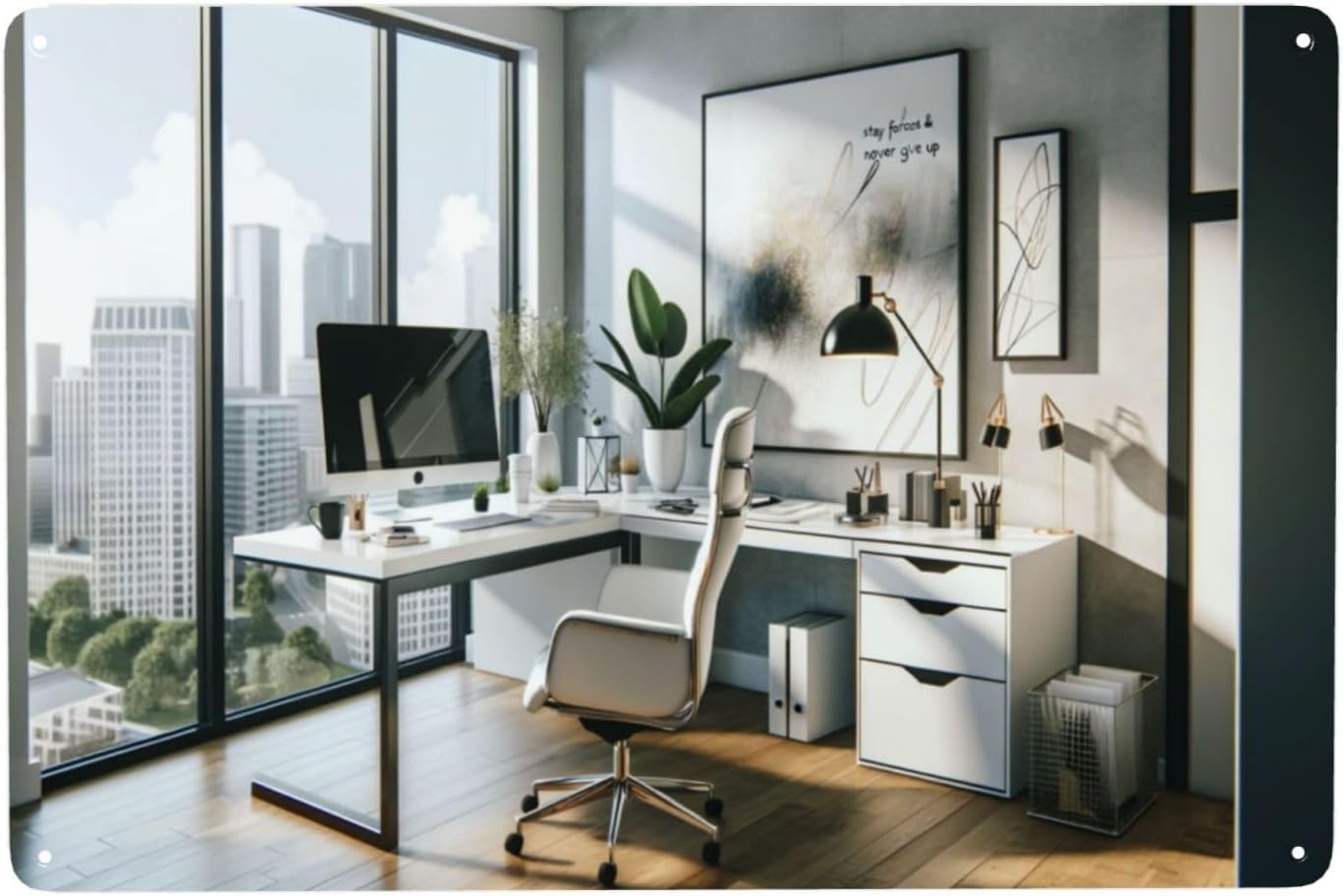 لوحات معدنية عصرية بتصميم بسيط - مراجعة Home Office Room Inspiration وسعره
