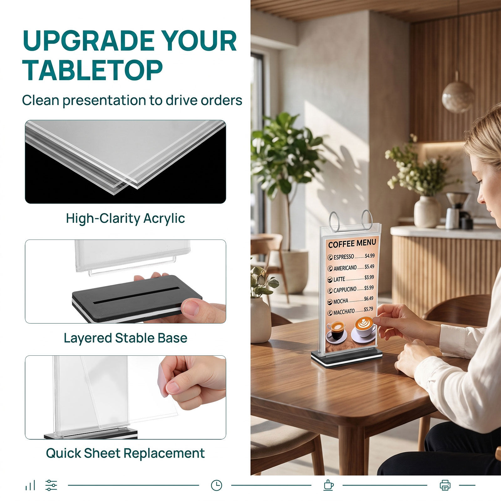 قطعتان من حامل عرض القوائم الق - مراجعة Document Holder Stand وسعره